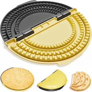 3-in-1 Detachable Tortilla Sealer Crimper (10+8+6 Inch), Leak-proof Shark Tooth Design, Dishwasher Safe, Suitable for Burritos, Pancakes, Dumplings (Yellow Black)