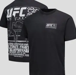 Mens Black UFC Merchandise Silo Fight Shirt, MMA Fan Graphic Tee, Ultimate Fighting Championship Fan Apparel, Sports Gift For Men S0779