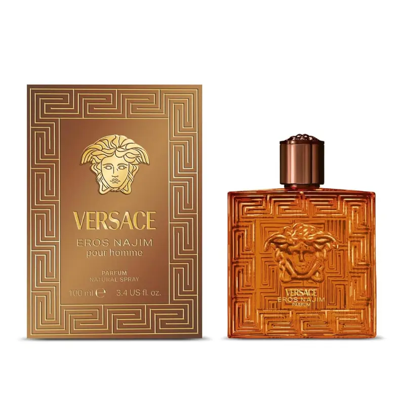 Versace Eros Najim EDP Spray for Men, 3.4 fl oz - Bold Oriental Woody Scent with Caramel, Oud, and Floral Notes