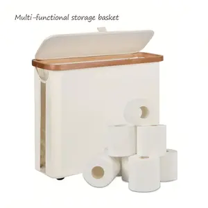 Foldable Storage Box, Space-Saving Fabric Basket, Large Capacity Lid Toilet Paper Holder, Clothes Organizer, Modern Home Essential