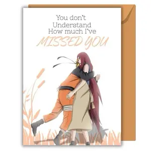 Naruto Miss You Greeting Card - Heartwarming Anime Love Letter 5" x 7" 300 gsm Paper