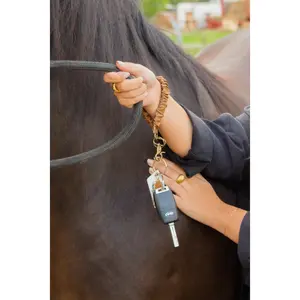 Brown Leather Keychain