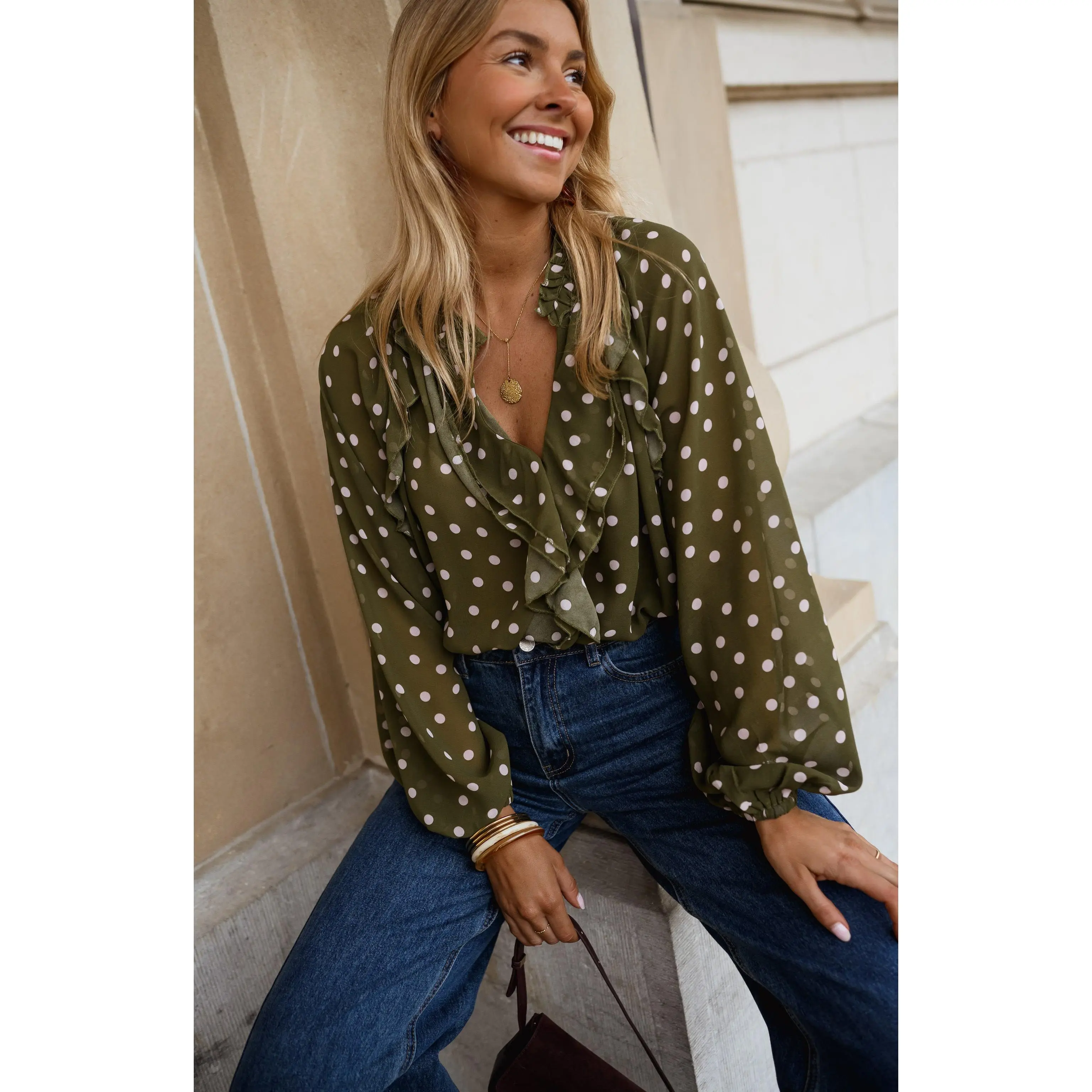 Khaki Alessia Blouse