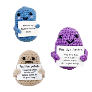 3 Pcs Adorable Crochet Knit Positive Energy Potato - Perfect as Party Favor, Birthday, and Holiday Decorations or Easter Gift