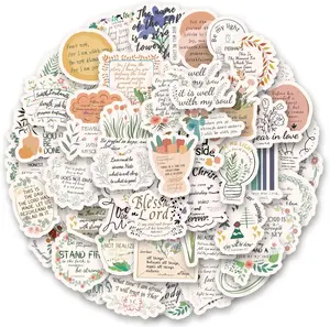 100Pcs Bible Stickers, Inspirational Christian Stickers, Bible Verse Decorative Stickers, Bible Journaling Supplies, Aesthetic Jesus Faith Stickers for Water Bottles, Religious Christian Gifts for Kids Teens Adults