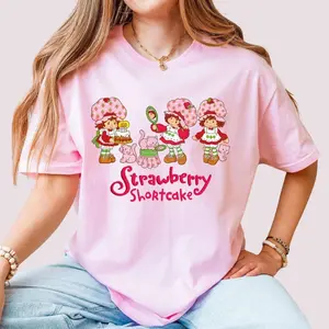 Adult and Youth Strawberry Shortcake Vintage Cartoon shirt, Children's Book tee, Cute Strawberry Cartoon, Big Friendship, Strawberry Bitty girls