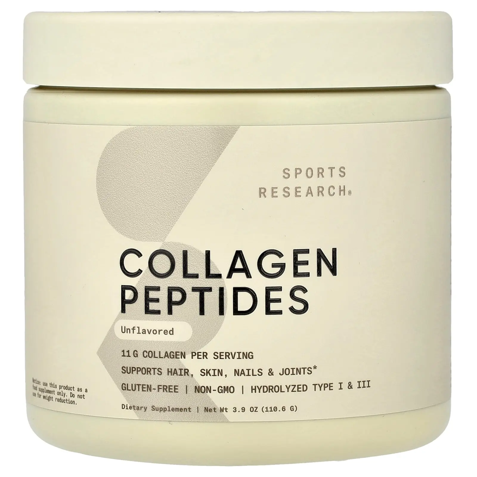 Sports Research Collagen Peptides, Unflavored, 3.9 oz (110.6 g) Sports Research Collagen Peptides, Unflavored, 3.9 oz (110.6 g)
