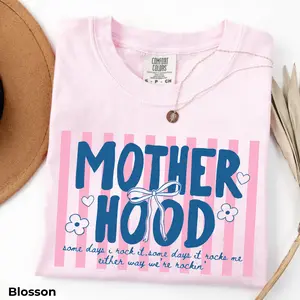 Retro Motherhood Comfort Colors T-Shirt - Trendy Mama Shirt, Mom Life Tee, Mom T Shirt, Cool Mom Club Shirt, Mothers Day Gift