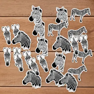 Stickers Pack 20 Pcs Zebra Colorful Skateboard Bumper Car Bottle Bike Aesthetic Water Laptop Vinyl Waterproof Luggage Guitar