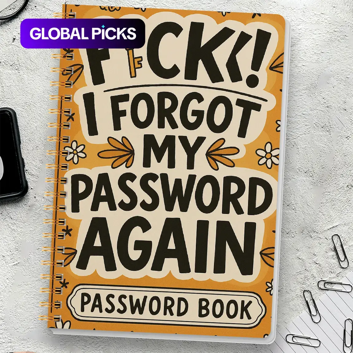 1-Piece Password Book, Spiral Bound Minimalist Practical Address Organizer Password Manager with Quick Access and Ease for Website, Username and Password Storage, Ideal for Home, Office and Computer Login Use, Perfect Holiday Gift #GLOBAL PICKS