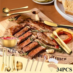 1 Set Cheese Butter Spreader Knives Set Charcuterie Board Accessories Stainless Steel Spreader Knives Forks Spoons Mini Serving Tongs Small Dipping Bowls Toothpick Flags Utensils for Pastry Making