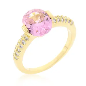 Kate Bissett  Pink Oval Cubic Zirconia Engagement Ring- Size - 6