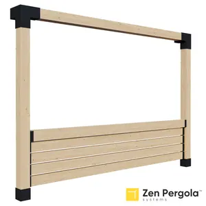 Pergola Side Railing Kit for 1 to 5 2x6 Slats with a Wide/Square Top