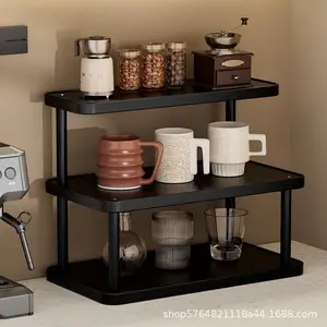 1pc Cup Rack Organizer, Multi-Layer Tabletop Water Glass Holder, Coffee Corner Display Shelf, Elegant Tea Set Storage Stand