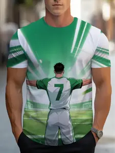 Men's Lightweight Sports T-Shirt, Breathable Polyester, Ideal for Exercise, Football Training, Casual Wear, Durable High Performance