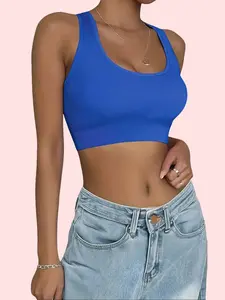 3 Pcs Women's Solid Criss Cross Back Sports Bra High Impact Support Breathable with Cups Wireless U Neck Ribbed Activewear for Indoor Outdoor Running Workout Seamless Full-Body Shapewear Bodysuit iris  skims  boy  shorts 34 Camel Toe Cover Thong Sheer Wai