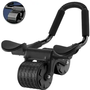 Abdominal Exercise Machine, Multi- layered Anti-Slip,Elbow Support Automatic Rebound Abdominal Wheel, Abs Workout Equipment,Core Strengthening Trainer Fitness Belly Training (black)