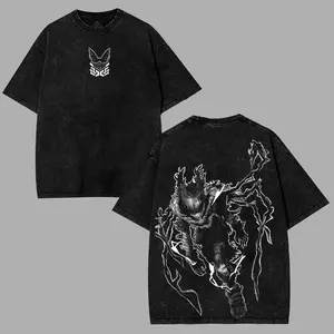 valentine shirts Dark Deku Izuku My hero academia Anime Manga 2 sided Washed T-shirt Menswear 90s Casual men's Top 90s graphic tees streetwear fantasy merch unisex