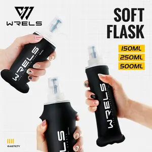 Foldable Portable Sports Water Bottle Set, Easy Grip with Hanging Loop, Leakproof Water Bottle, Ideal for Running Hiking Camping Outdoor Gym Fitness