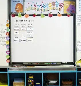 Magnetic Dry Erase Labels with Marker | 32 Reusable Whiteboard Cards 3.5" x 1.75" | Blank Magnets for Office, Classroom, or Refrigerator Use as Tags