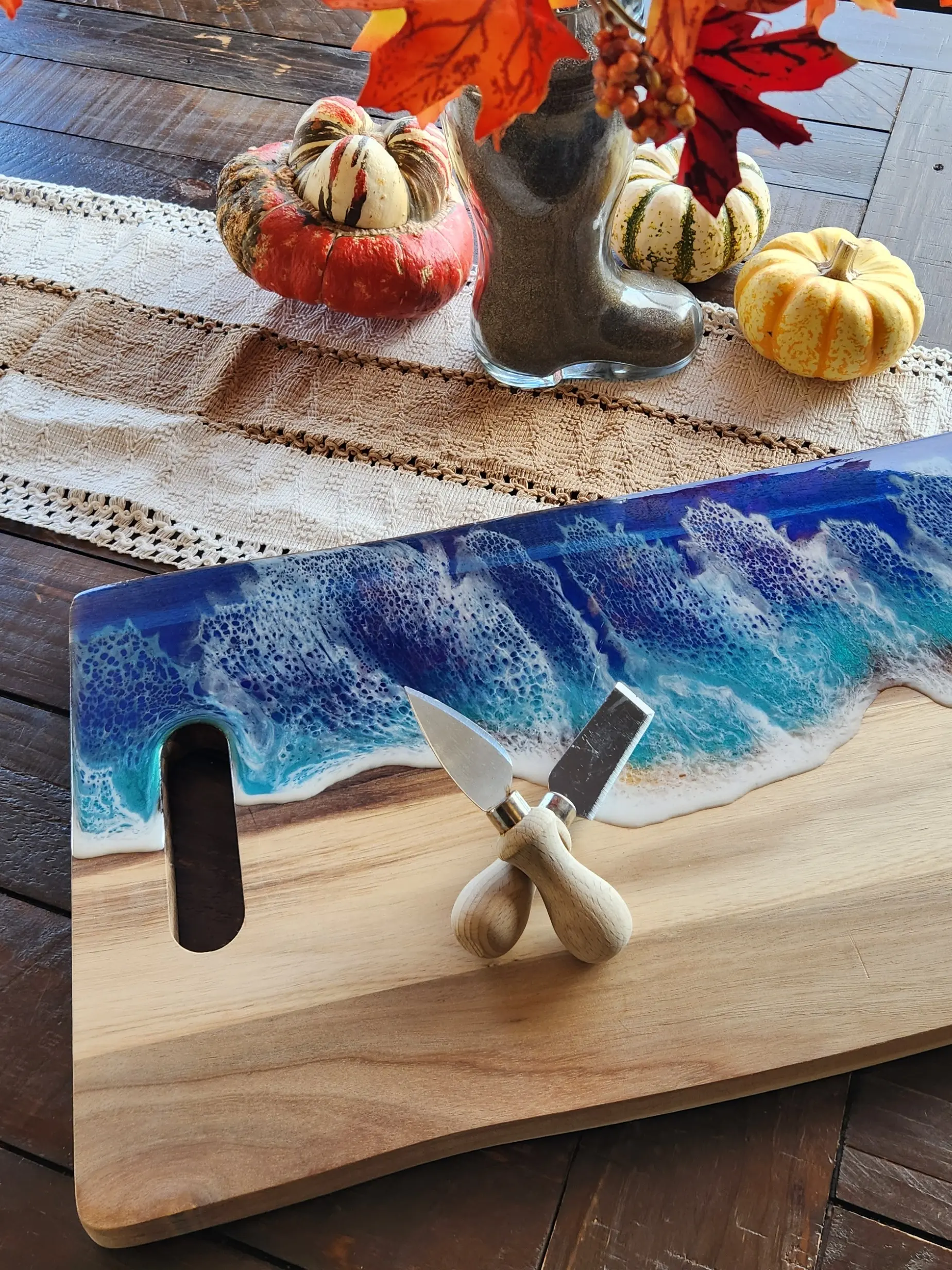Tides of Flavor, charcutery board, Chopping Kitchen, bath caddy, epoxy