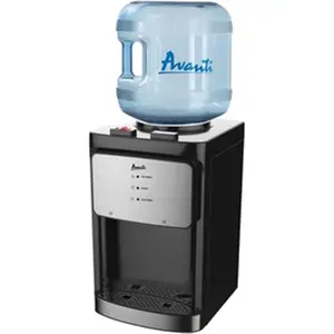 212 MAIN Countertop Water Dispenser with Hot Cold Tap - 5 gal Capacity, 13x12x20", Stainless Steel Body, Black Countertop Model
