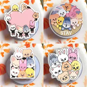 Cute Animal Character Phone Grip Set – Chibi Kpop Inspired Pop Socket – Collectible Magnetic Phone Stand