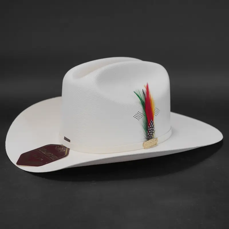 Morcon Chaparral 1000X Falda 3.5" Telar Brim Cowboy Hat Sombrero Short Crown 4.5" Toquilla Blanca Sombrero Superlight Estilo Panter