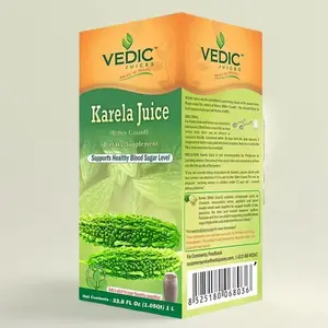 Vedic Karela Juice 1 L Bottle - Supports Healthy Blood Sugar Levels - Sugar Free , Natural