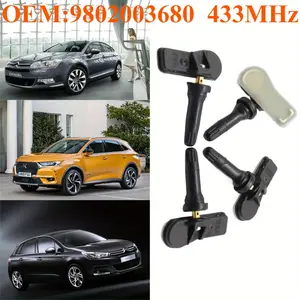 1Pcs/4Pcs OEM#9802003680 #433MHz TPMS/TIRE PRESSURE SENSOR For #PEUGEOT:207(2013/10-2016) 308(2013/09-2019) 508(2013/10-2022) 3008(2013/09-2019) PARTNER(14-18) #CITROEN:C4(10-17) C5(2014/06-2019) C5-LCV(2007/10-2015) DS3(09-19) DS4/DS6/DS7/DS9/C-ELYSEE