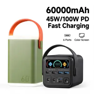 METABUNNY 60000mAh 45W/ 100W Ultra Power Bank - PD QC Fast Charge 6 Ports Color Screen Portable Charger for iPhone Laptop Travel