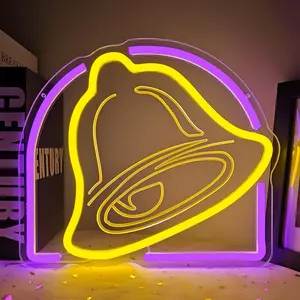 Taco Neon Signs for Wall Decor,Bell Neon Light,LED Night Light for Mexican Restaurant Decor,USB Powered for Kitchen Coffee Bar Coffee Shop Business Birthday Christmas Gifts
