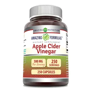 Amazing Formulas Apple Cider Vinegar Supplement | 500 Mg per Serving | 250 Capsules | Non-GMO | Gluten-Free | Made in USA