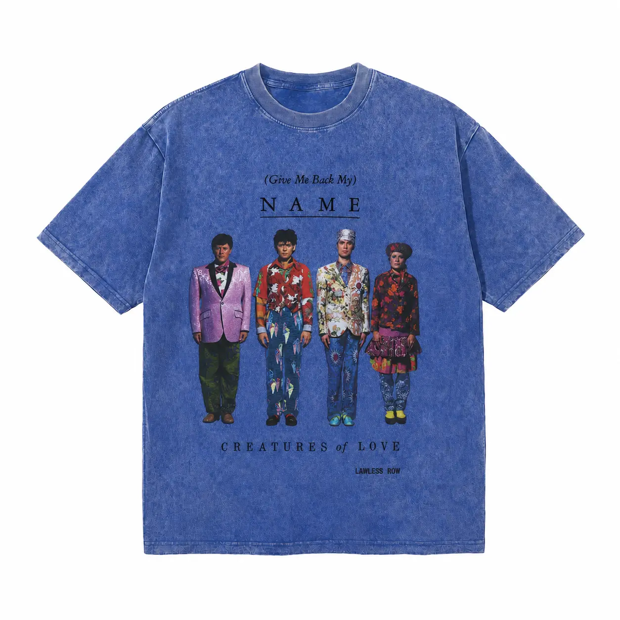 LAWLESSROW Creatures Of Love Retro Band Vintage Acid Wash Tee