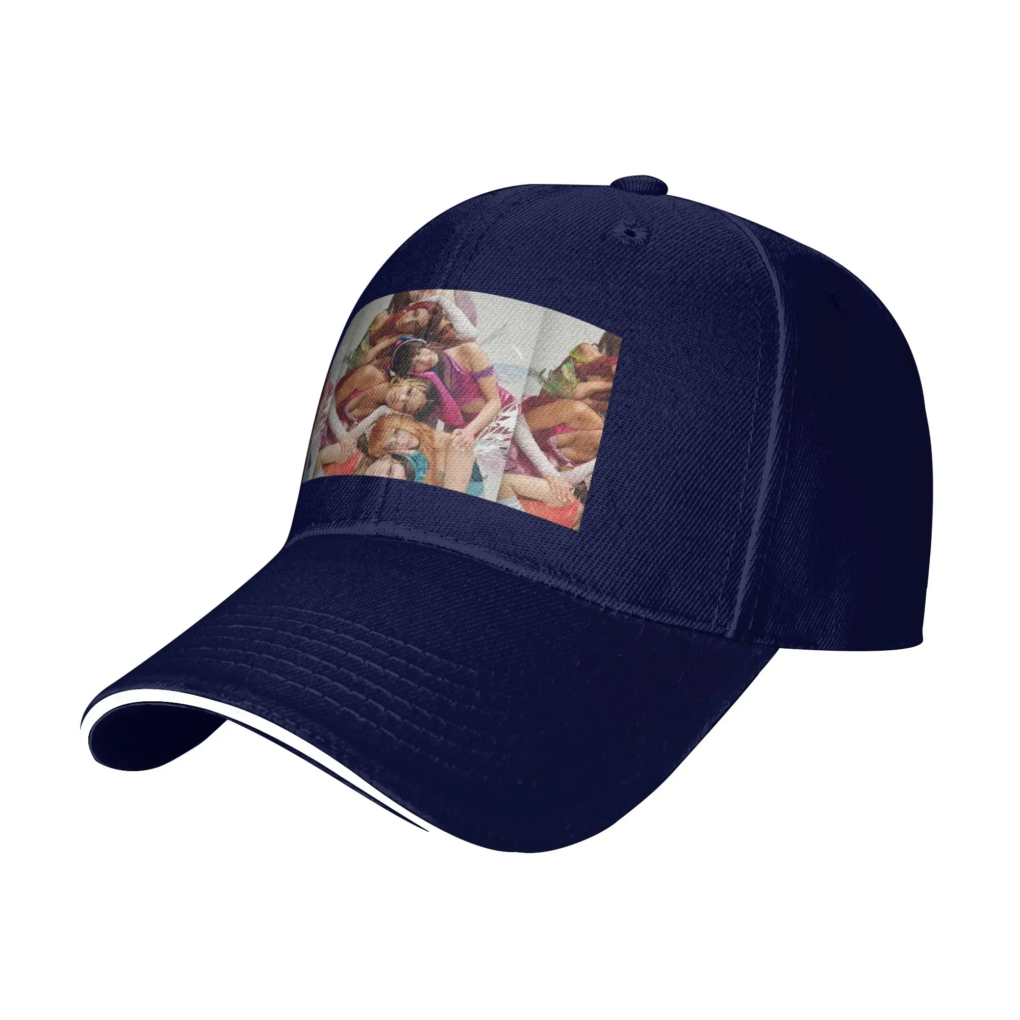 Yartlab Katseye Print 6 Panel Sandwich Baseball Cap 100% Polyester Adjustable Curved Brim Dad Hat for Men Women