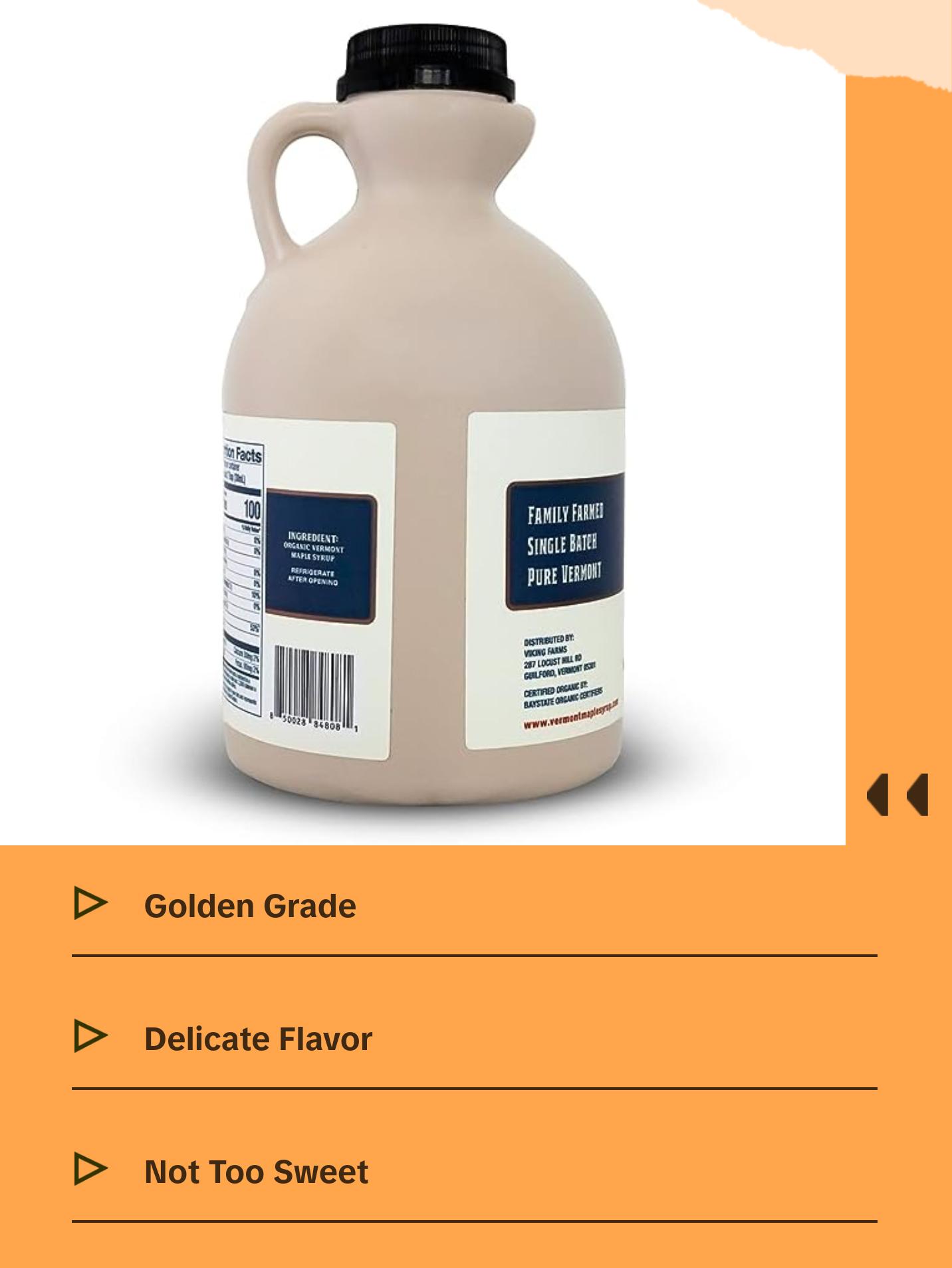 Golden Organic Vermont Maple Syrup - Jug
