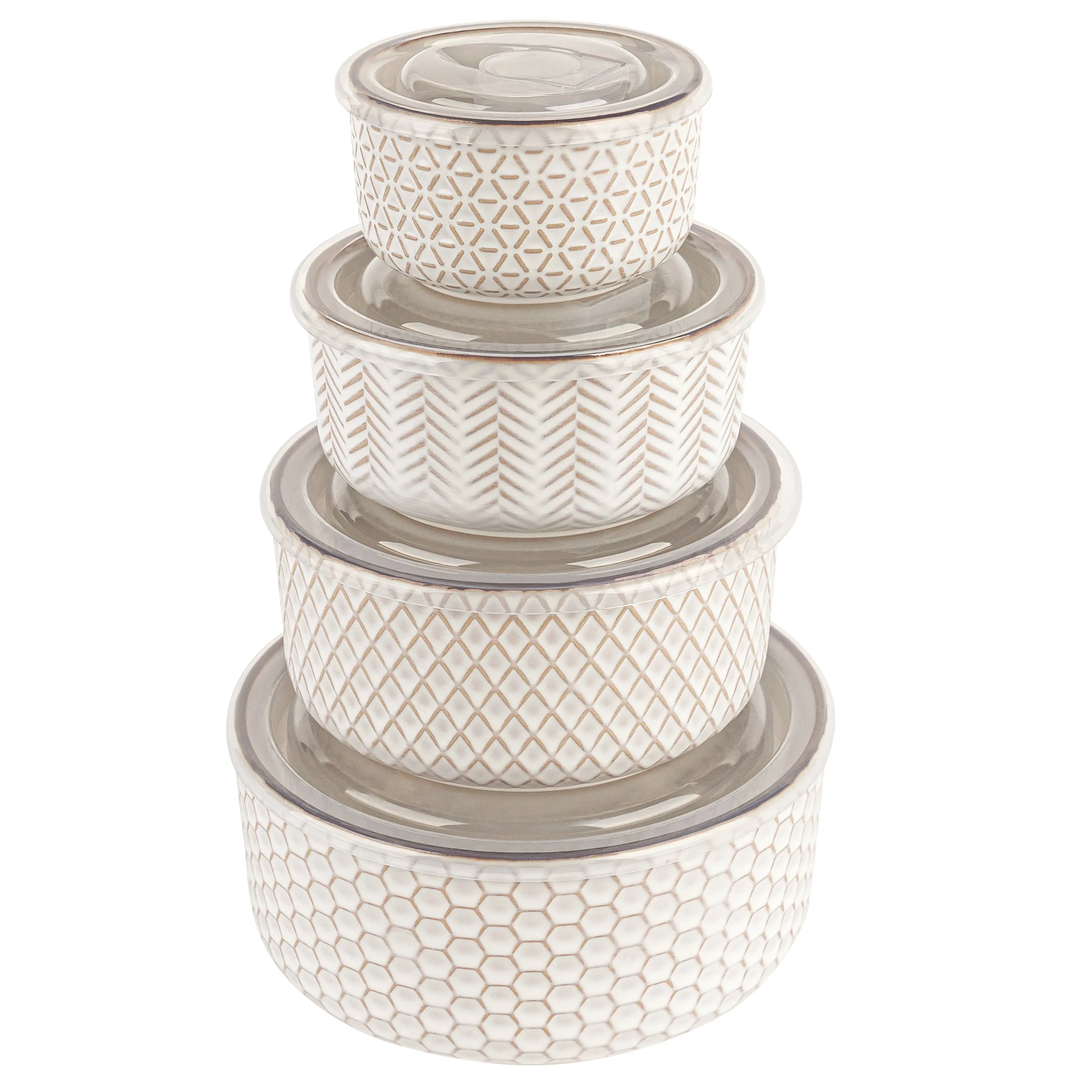 Nesting Bowls with Lids, Set of 4, Narbonne Collection Tableware Dinnerware Sets
