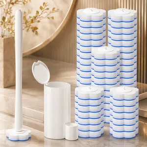 Disposable Toilet Bowl Brush with 40 Toilet Wand Refills, Toilet Bowl Cleaner Wands, Toilet Cleaning System Starter Kit