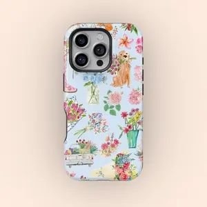 Floral Summer Girly Premium Film 2 in 1 Phone Case - Durable, Shock Absorbing and Stylish Protection - Compatible with iPhone 16, 15, 14, 13, 12, 11, Plus, Pro, Pro Max, Perfect birthday gift for friends.
