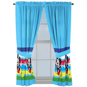 Sunny Side Up Mickey Mouse Curtains for Kids Bedroom 4-Piece Drape Set Pack of 2