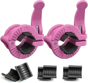 Barbell Clamp 1 inch Multiple Sizes & Adjustable Weight Clips for Quick Release Barbell pink Collars