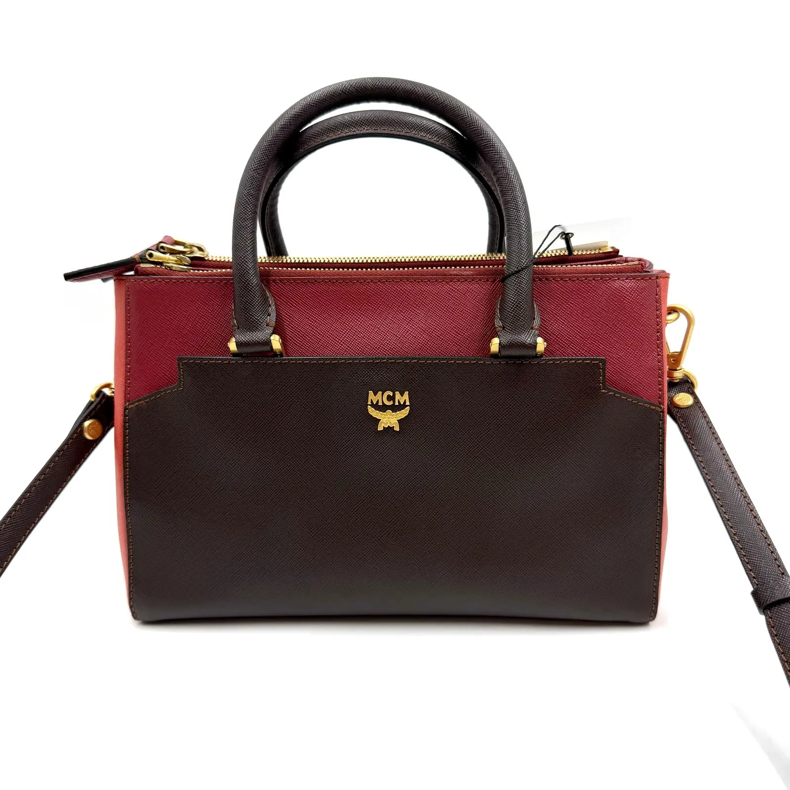 Pre-owned MCM AS SHOWN Clutches & Wristlets HZ 4369 three color Saffiano leather handbag 26.05.15