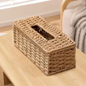 Handwoven Paper Napkin Holder, Vintage Style Bohemian Design, Perfect for Home & Office Use, Decorative Tissue Box Cover Basket
