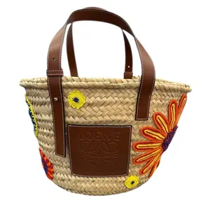 Pre-owned Loewe Straw Shoulder Bags Basket LImited Edition Flowers