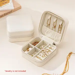 1 Piece Portable Jewelry Storage Box, Dustproof Multi-grid Elegant Jewelry Organizer, Jewelry Storage Box for Earring Necklace Ring Bracelet, Dustproof Organizer Boxes