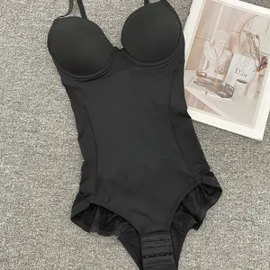 One-piece shaping garment with bra reinforcement for postpartum tummy tuck and chest support with seamless lace figure-hugging body-shaping garment