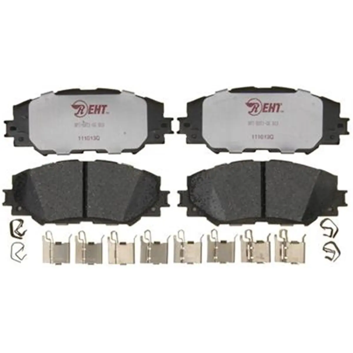 212 MAIN RM Brakes EHT1210H Ceramic Brake Pad Set with Hardware, Hybrid, Aggressive Stop, OEM Sensors, Set of 4