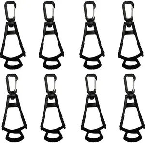 8Pcs Heavy Duty Glove Clips - Secure Lock Belt Clip Holder for Work Gloves, Rotatable Safety Grabber for Construction, Hiking, Cycling (Holds Hats/Towels)