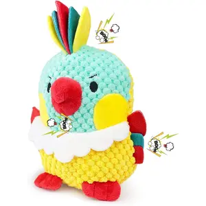 Dog Plush Toy, Soft Stuffed Parrot Toys with Crinkle Paper, Durable Interactive Chew Pet Supplies for Puppies, Cute Animal Toys for Small Medium Large Dogs