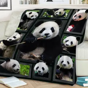 Panda Beauty Flannel Blanket Soft Lightweight All Season Throw for Bedroom Living Room or Travel Cozy Panda Blanket Great Holiday Gift Choice for All Ages and Everyone